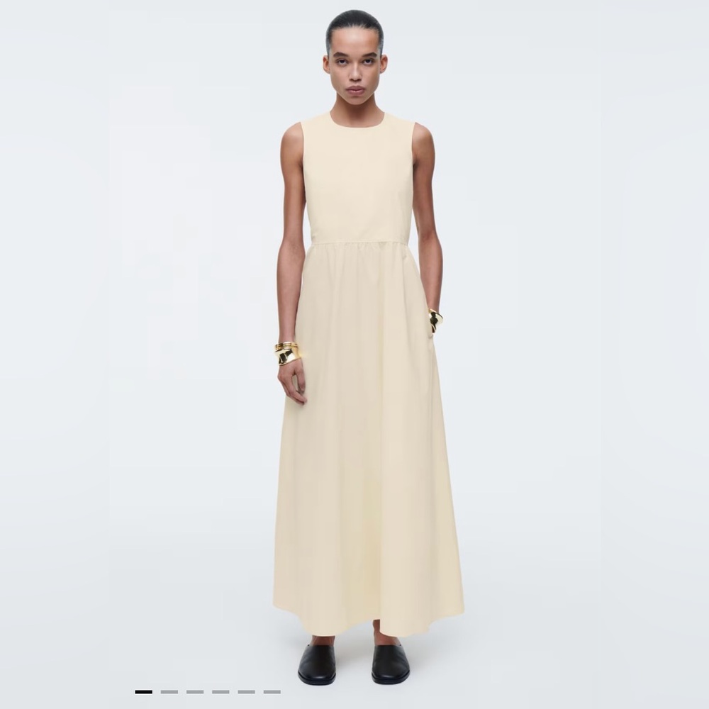 COS Open Back Dress in Buttermilk 2P